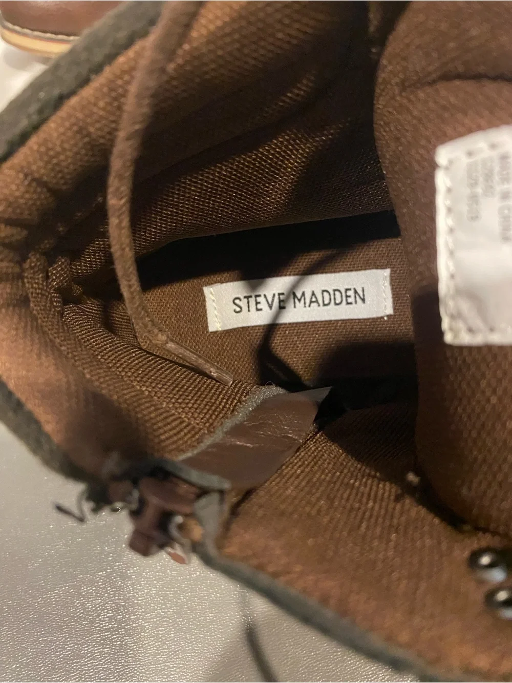 Steve Madden boys dress casual bracerr boots brown zip lace size 3